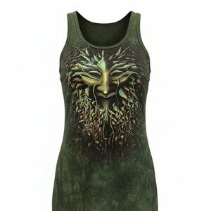 Vintage The Mountain Green Man Maxi Dress‎ Floor Length Size XL NWOT